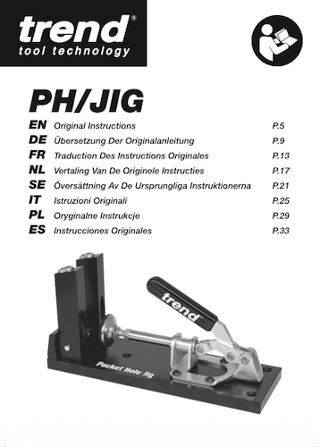PH/JIG Pocket Hole Jig Instructions