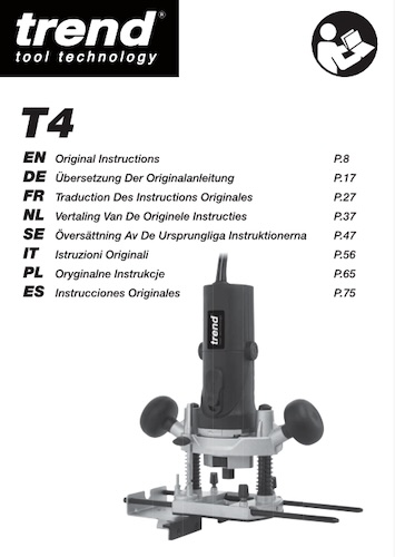 T4E Router Instructions in EN,DE,FR,NL,DK,SE,NO & FI